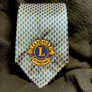 Lions international Italian silk vintage Tie